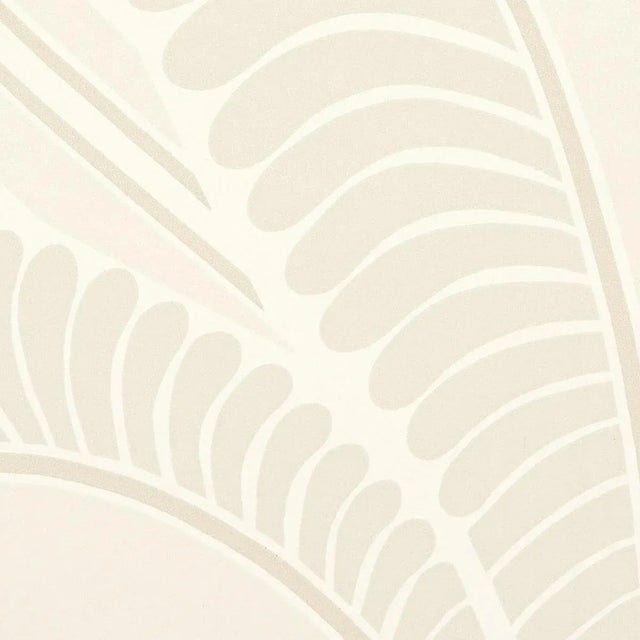 Modern Schumacher x Neisha Crosland Banana Leaf Wallpaper in Ivory For Sale - Image 3 of 5