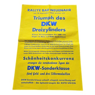 Original Poster DKW Motorcycle Triumph, 1953 For Sale