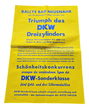 Original Poster DKW Motorcycle Triumph, 1953