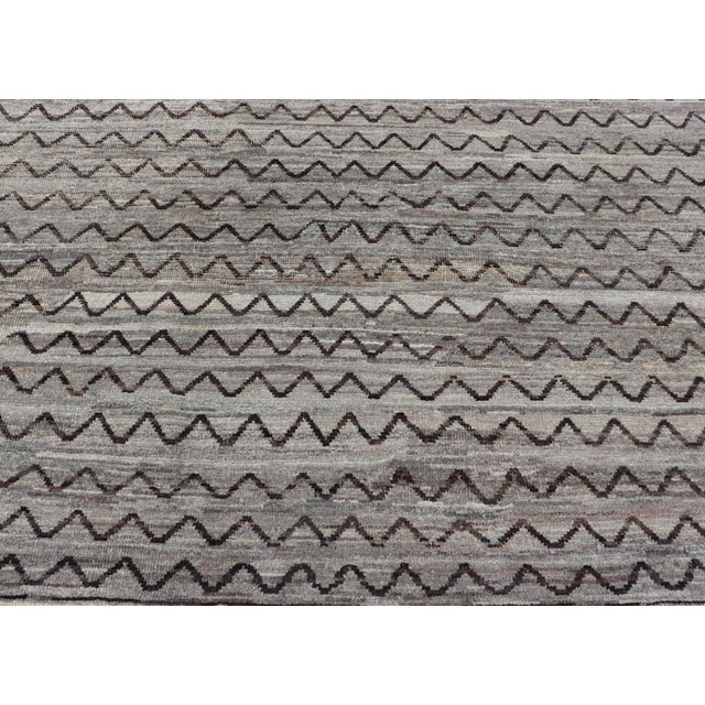 Brown Neutral Tone Tribal Design Rug by Keivan Woven Arts, 6'7" X 8'3" For Sale - Image 8 of 14