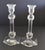 A sophisticated pair of Val Saint Lambert crystal candlesticks from Belgium, showcasing the maker’s renowned clarity and...