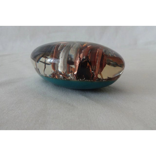 Mid 20th Century Vintage Lucite/Resin Paperweight With Metal Shavings For Sale - Image 5 of 8