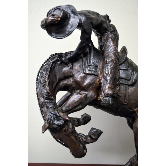Metal "Rattlesnake" Frederic Remington Bronze Tabletop Statue For Sale - Image 7 of 12