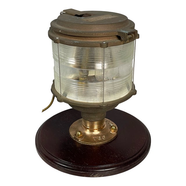 Mid-Century Modern Italian Ships Lamp in Wood, Glass and Metal, 1950s For Sale