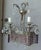 1940's Hollywood Regency Silvered Metal With Amethyst & Pink Cut Austrian Crystal Waterfall Wall Sconces a - Pair For Sale - Image 4 of 18