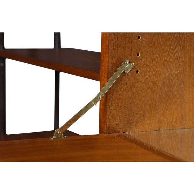 Mid 20th Century Danish Modern Teak Free-Standing Wall Unit With Bar by Lyby Møbelfabrik For Sale - Image 9 of 18