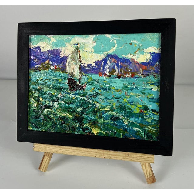 Expressionism Oil Painting Under Sails in the Endless Sea Oleksiy Ivanyuk For Sale - Image 3 of 10