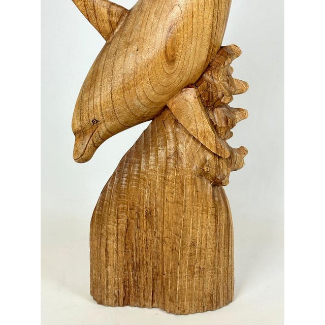 Balinese Carved Statue of Dancing Dolphins For Sale - Image 11 of 12