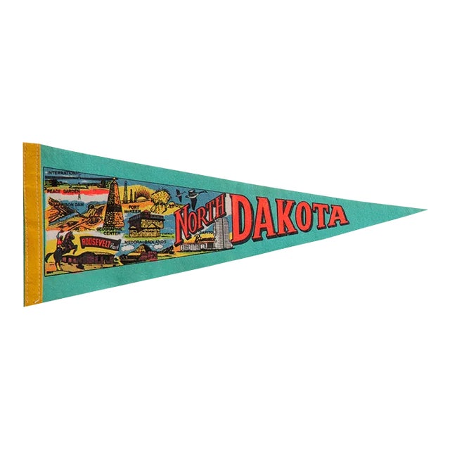 Vintage North Dakota Felt Flag Pennant For Sale