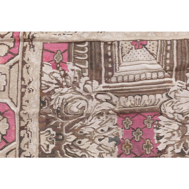 Pink Antique Ukrainian Bessarabian Botanical Rug For Sale - Image 8 of 14