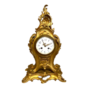 19th C French Louis XV S. Marti Ormolu Mantel Clock 1Pc