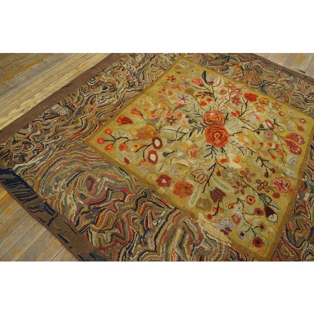 Textile Antique American Hooked Rug For Sale - Image 7 of 12