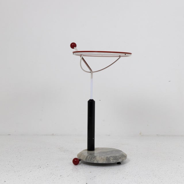 Metal and Marble Coffee Table with Wheels, 1970s For Sale - Image 3 of 11