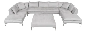 B&b Italia Gray Suede Upholstered Sectional Sofa