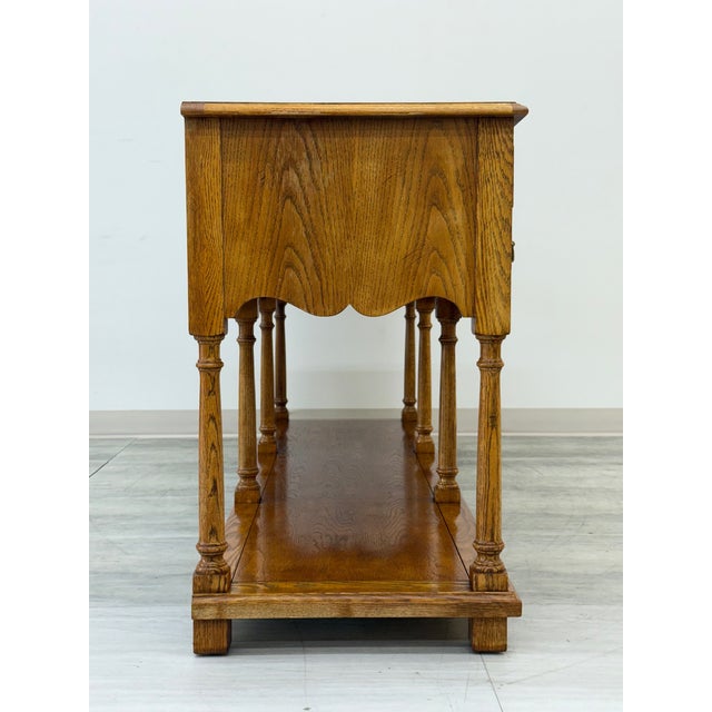 Late 20th Century Hickory Furniture Co Oak Welsh Sideboard / Credenza / Buffet For Sale In Saint Louis - Image 6 of 14