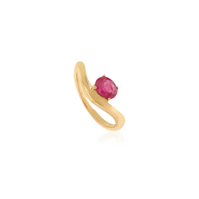 Classical Roman Chunky Wave Ruby Ring Size 6.5 by VRJEwels in 14k Solid Gold For Sale - Image 3 of 13