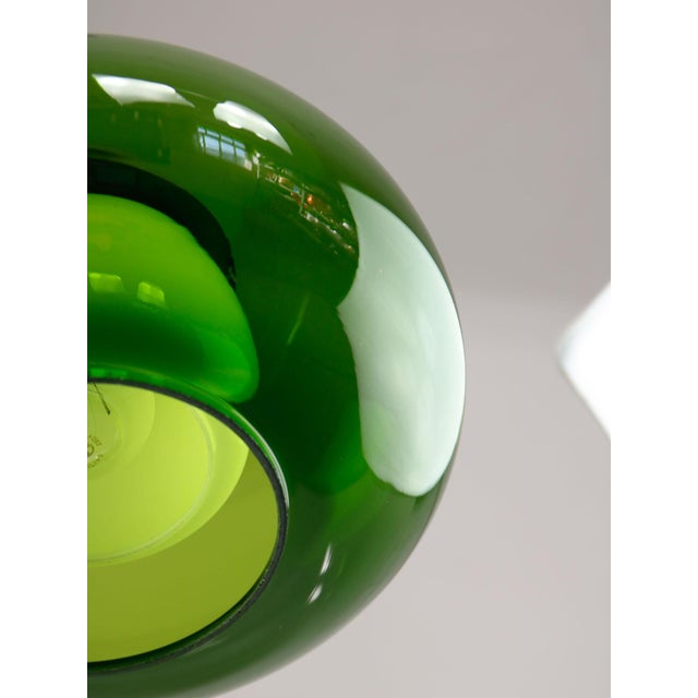 Mid-Century Modern Italian Green Glass and Brass Pendant Lamp, 1960s For Sale - Image 14 of 18