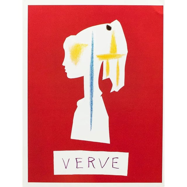 An excellent full-color print of color lithograph for cover of "Verve" No. 29/30 (Fall 1954) by Pablo Picasso. This full-...