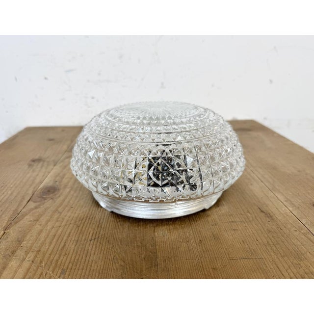 Vintage Industrial wall or ceiling lamp made in former Czechoslovakia during the 1970s. Was used in factory offices and...