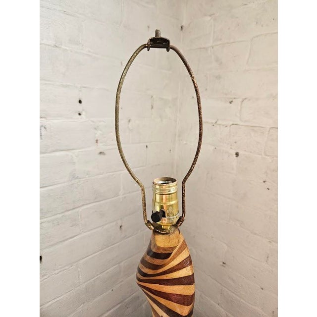 Mid-Century Modern Twisted Spiral Lamp For Sale - Image 4 of 4