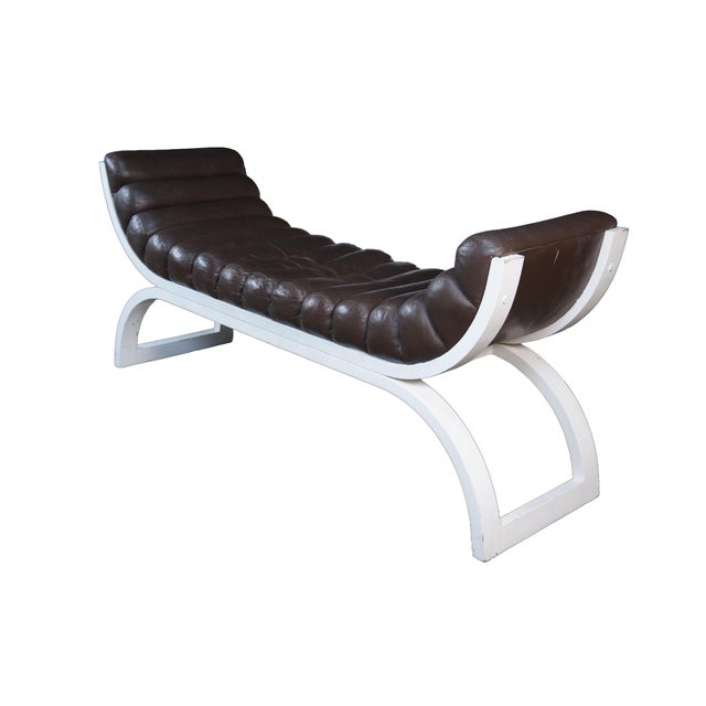 This striking piece is an iconic "Eclipse" bench, designed by the acclaimed American interior designer Jay Spectre for...