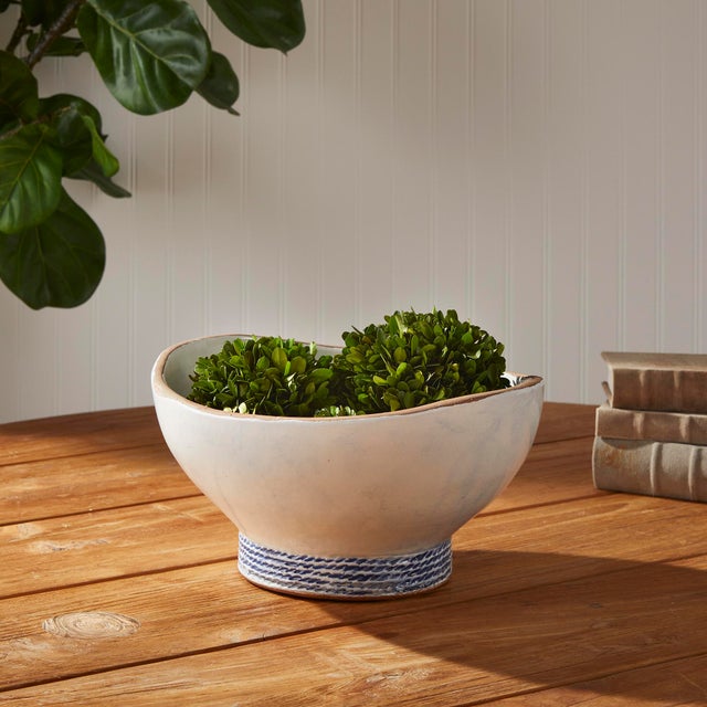 From the Grecian blue dot striped pattern to the exposed clay rim, our Sea Breeze Decorative Bowl is Coastalinspired. With...