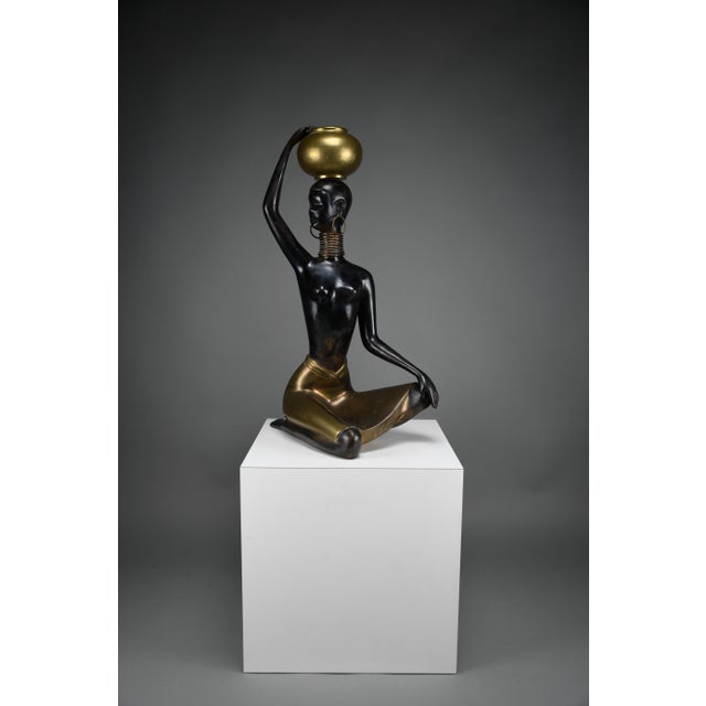 Ndebele Artist, Water Bearer Sculpture, 1960, Brass & Copper For Sale - Image 3 of 18