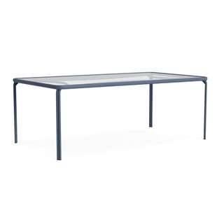 Brown Jordan Kantan Aluminum 43" x 77" Rectangle Dining Table in Sapphire For Sale