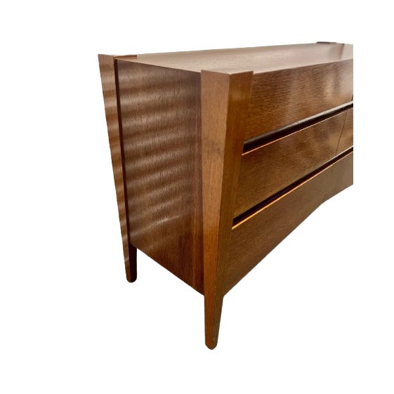 Wood Custom Berman Rosetti Exotic Wenge Wood 6 Drawer Canted Console Dresser, Attributed For Sale - Image 7 of 15