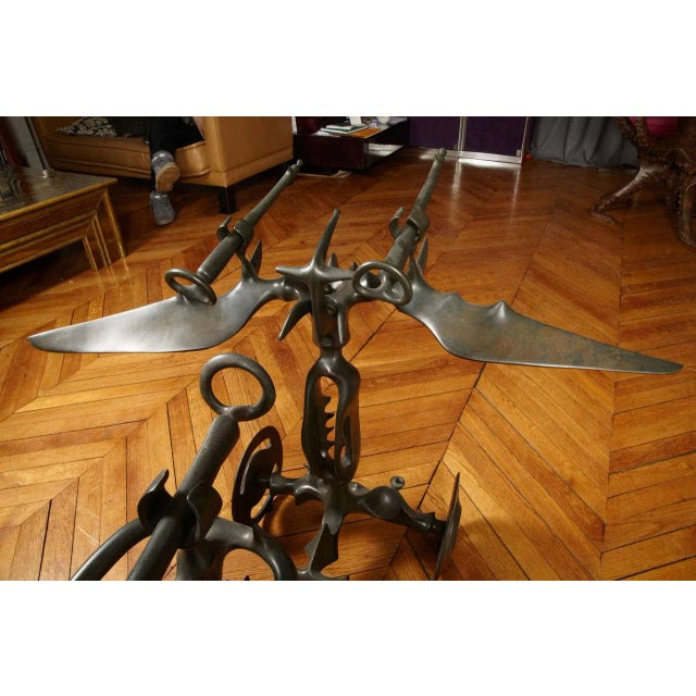 Black Solid Bronze Sculpture by Victor Roman, 1970s For Sale - Image 8 of 11