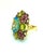 Bochic "Orient" Diamond, Peridot, Amethyst & Blue Topaz Ring Set 18K & Silver Green Peridot - 5 Carat Purple Amethyst - 4...
