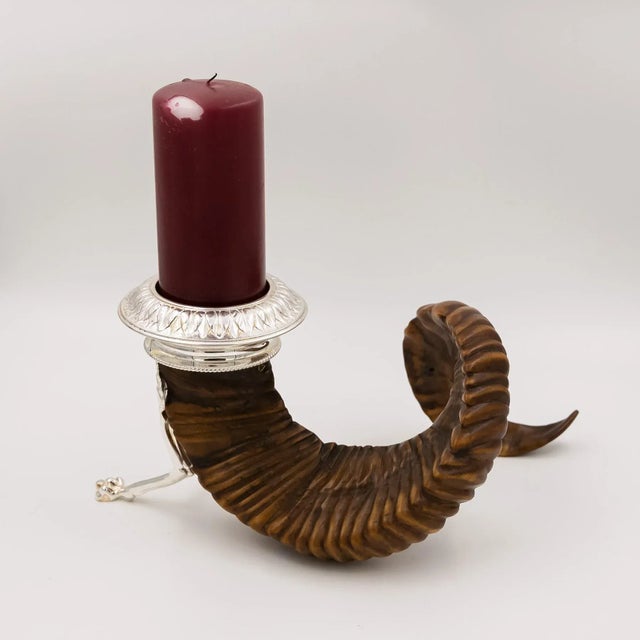 Scottish Rams Horn and Silver Candle Holder, Mid-19th Century For Sale - Image 4 of 9