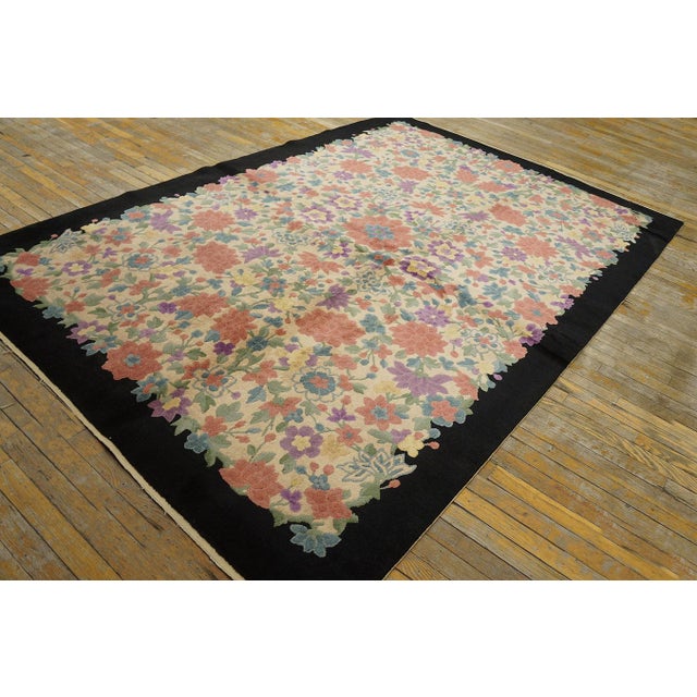 1920s Colorful Coral Purple Blue Green Chinese Art Deco Carpet by Fette ...