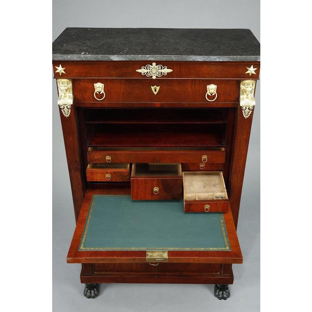 Consulat Commode and Secretary in Mahogany and Mahogany Veneer, 1795, Set of 2 For Sale - Image 17 of 18