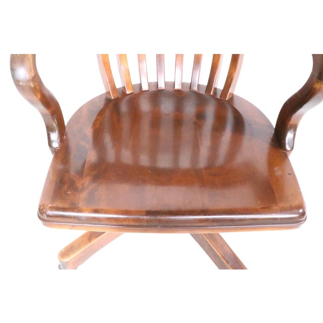 Early 20th Century Classic Bank of England Jury Style Swivel Tilt Office Desk Chair by Sikes For Sale - Image 11 of 14