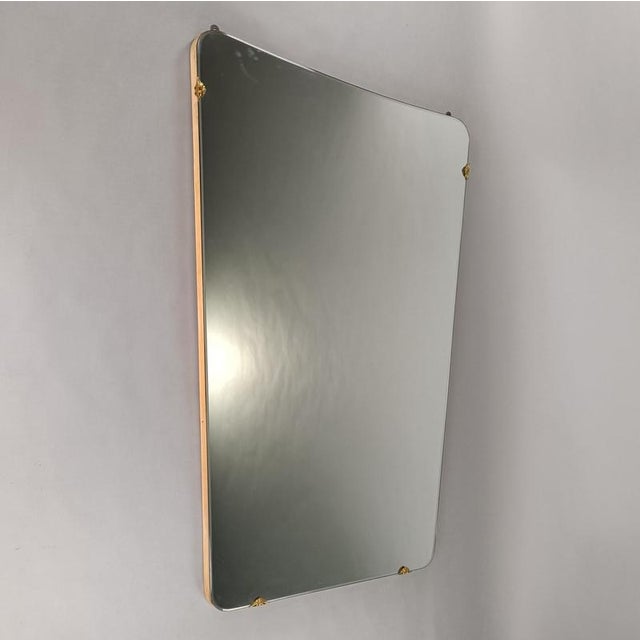 Metal Italian Mirror in the style of Gio Ponti, 1950s For Sale - Image 7 of 7