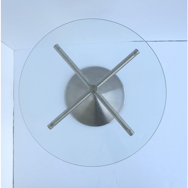 Metal Glass Side Drinks Table, Modern Minimalist, Circa Late 20th Century For Sale - Image 9 of 10