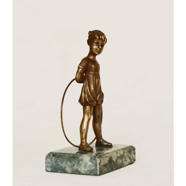 Metal Art Deco Art Nouveau Bronze Figurine, 1915 For Sale - Image 7 of 9