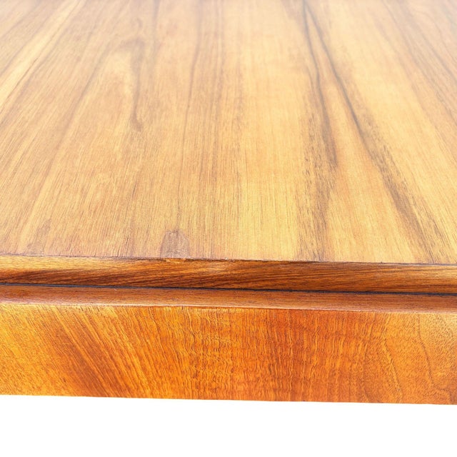 1940s Art Deco Geometric Walnut Dining Table Desk Inspired by Charles Dudouyt For Sale - Image 11 of 12