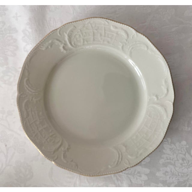 Ceramic Rosenthal Sanssouci Barbara Thin Gold Trim 8” Salad/Desert Pair of Plates Excellent Vintage Condition. For Sale - Image 7 of 17