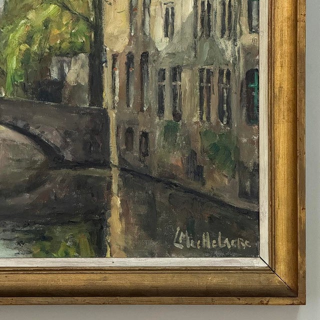 Framed Oil on Canvas by Léon Mechelaere (1880-1964) 'Pont De L’Hydromel' For Sale - Image 10 of 16