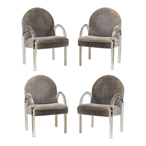 Set of 4 Lucite Game Table Chairs by Leon Rosen for Pace Collection, 1970s