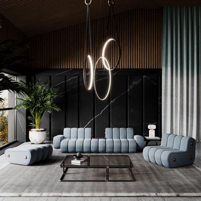 Blue Dakota Sofa by Porus Studio For Sale - Image 8 of 18