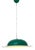 Mid-Century Modern Italian Hat-Shaped Green Metal Chandelier, 1970s For Sale