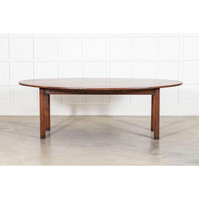 Brown Large English Oval Cherrywood Dining Table, 1890s For Sale - Image 8 of 15