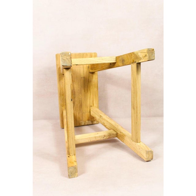 Vintage Rustic Elm Stool For Sale - Image 4 of 5