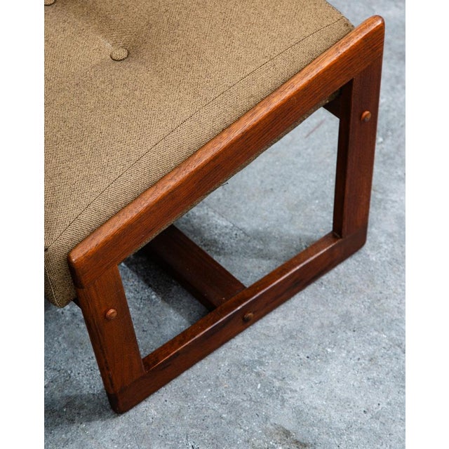 Mid Century Danish Modern Lounge Chair Lennart Bender Walnut Wood Bronze Vintage For Sale - Image 9 of 12
