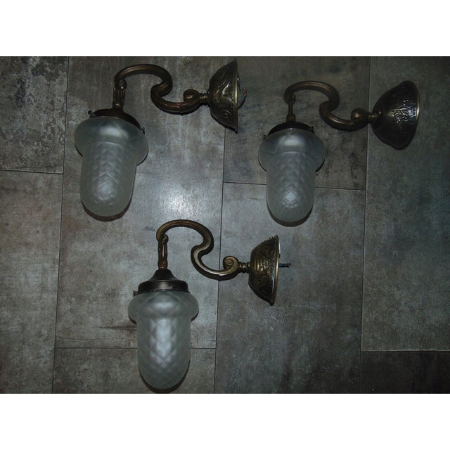 Art Deco Brass Wall Lamp, 1920s For Sale - Image 6 of 10