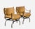 Campaign Pair of Curule Leather and Brass Campaign Armchairs Styled After Steve Chase For Sale - Image 3 of 18
