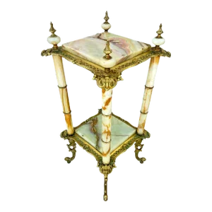 19th Century Bronze and Onyx Plant Stand
